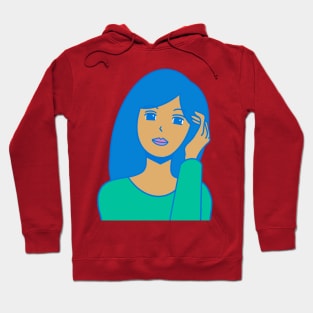 Blue haired girl Hoodie